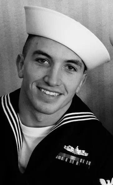 Trent Brands in U.S. Navy dress uniform